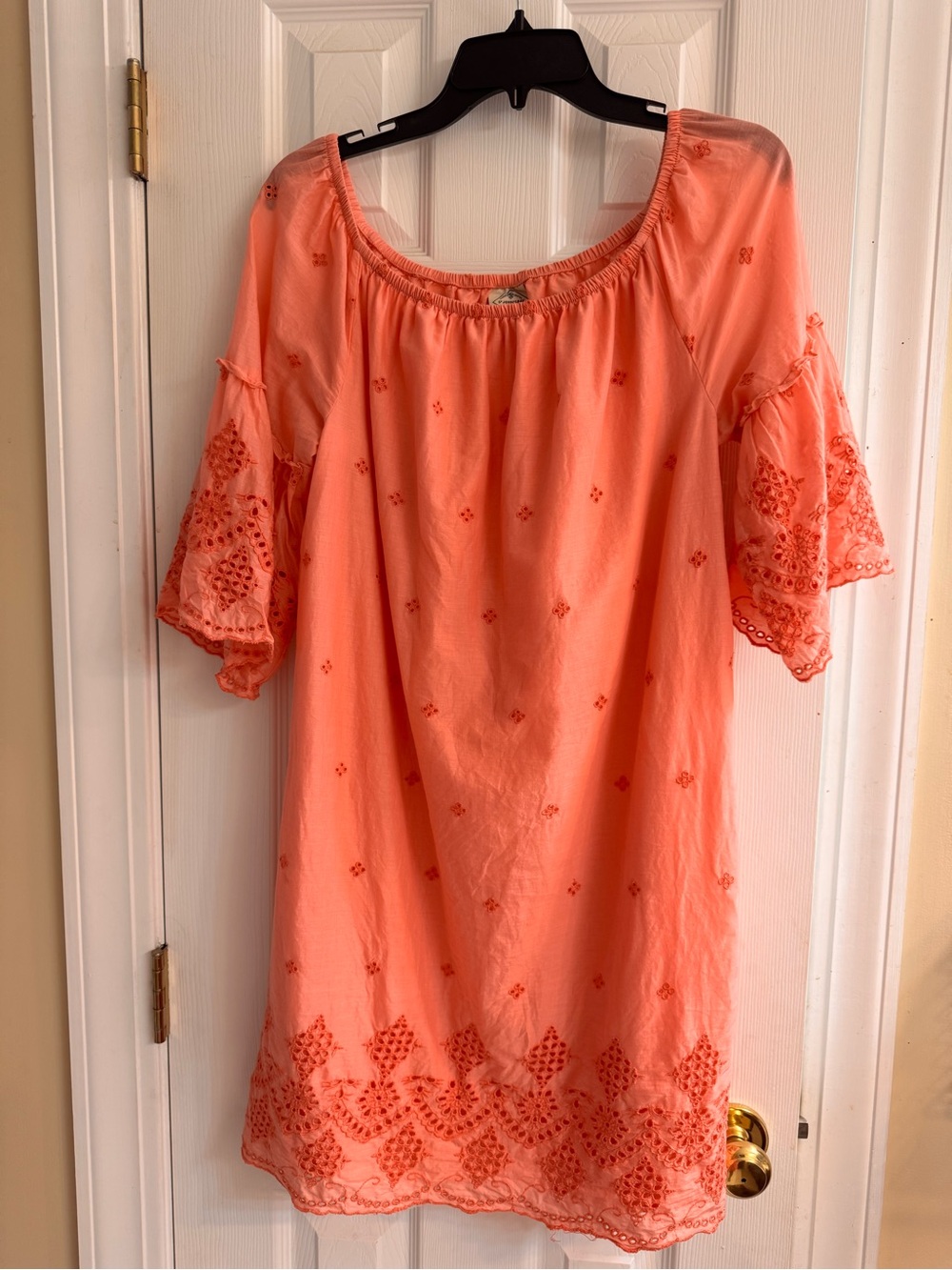 St. John's Bay Coral Embroidered dress with lining